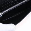 PRADA Long Wallet Safiano Leather Black Silver Auth bs36436-20