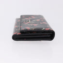 PRADA Long Wallet Safiano Leather Black Silver Auth bs36436-3