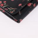 PRADA Long Wallet Safiano Leather Black Silver Auth bs36436-7