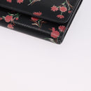 PRADA Long Wallet Safiano Leather Black Silver Auth bs36436-14