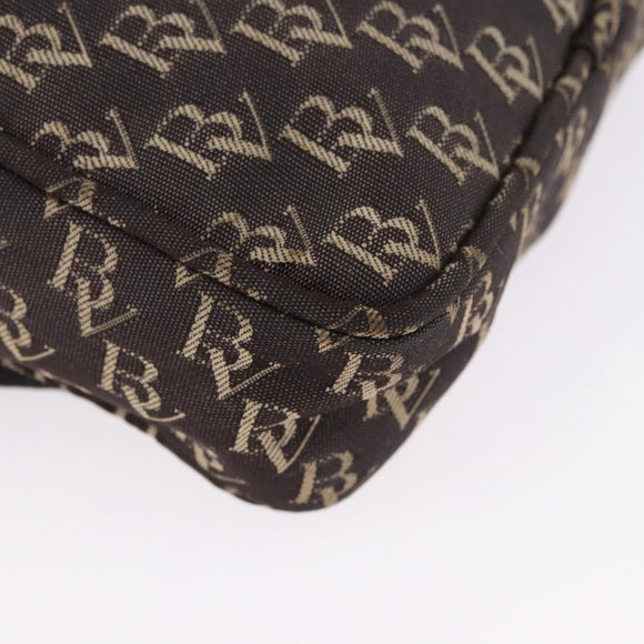 BOTTEGA VENETA Waist Bag Canvas Brown Silver Auth bs36438