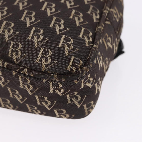 BOTTEGA VENETA Waist Bag Canvas Brown Silver Auth bs36438