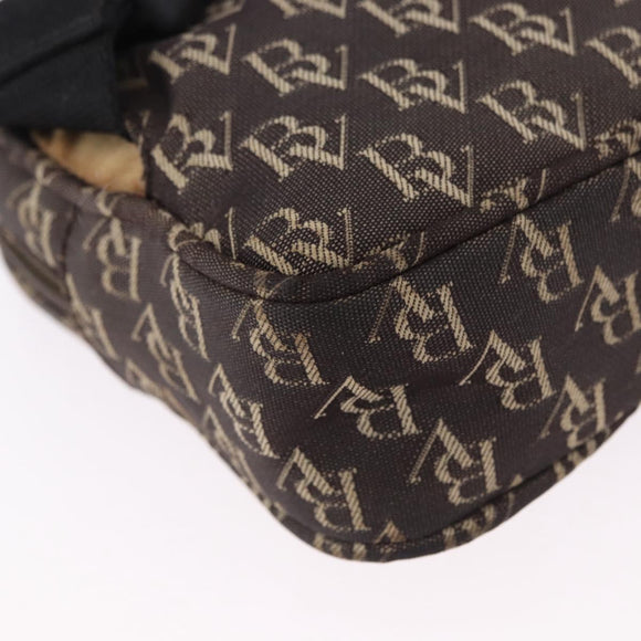 BOTTEGA VENETA Waist Bag Canvas Brown Silver Auth bs36438