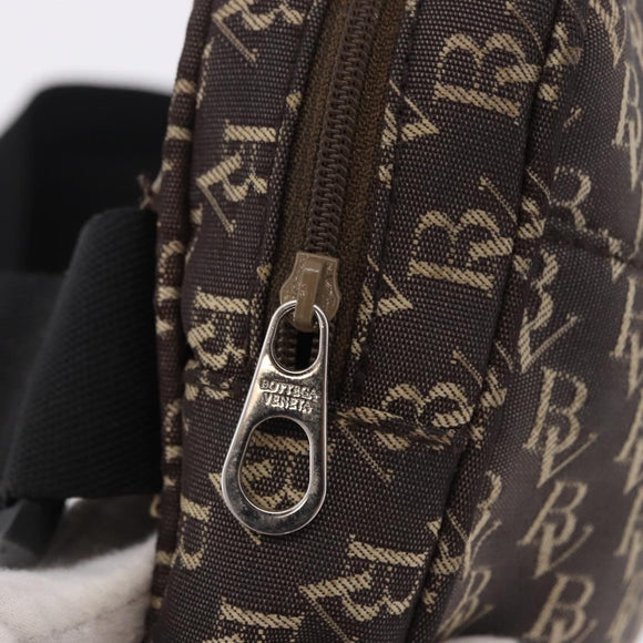 BOTTEGA VENETA Waist Bag Canvas Brown Silver Auth bs36438