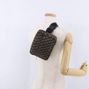 BOTTEGA VENETA Waist Bag Canvas Brown Silver Auth bs36438-20