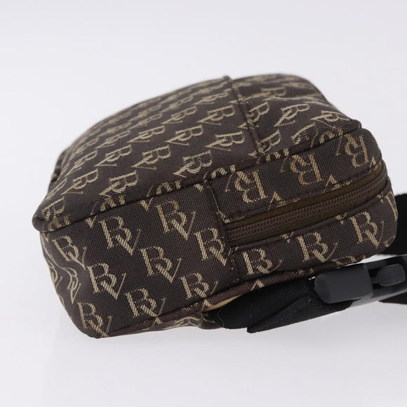 BOTTEGA VENETA Waist Bag Canvas Brown Silver Auth bs36438