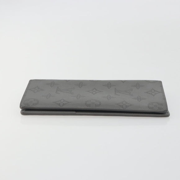 LOUIS VUITTON Monogram Shadow Portefeuille Braza Wallet Gray M81335 Auth bs36439