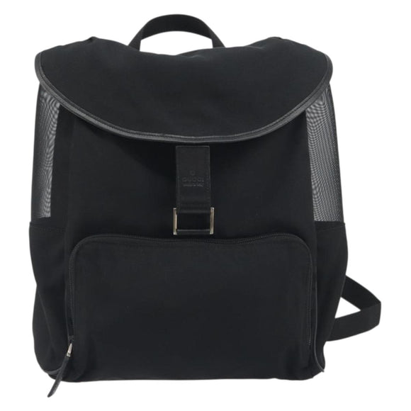 GUCCI Backpack Canvas Black Silver 019 0353 Auth bs36440