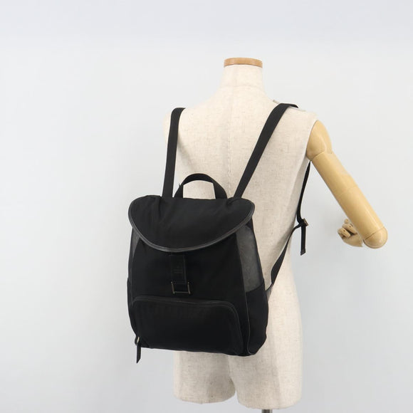 GUCCI Backpack Canvas Black Silver 019 0353 Auth bs36440