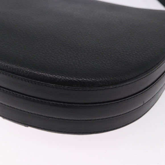 Burberrys Shoulder Bag Leather Black Gold Auth bs36441