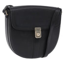 Burberrys Shoulder Bag Leather Black Gold Auth bs36441-1