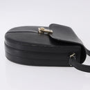 Burberrys Shoulder Bag Leather Black Gold Auth bs36441-3