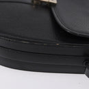 Burberrys Shoulder Bag Leather Black Gold Auth bs36441-4