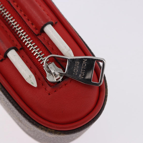 LOUIS VUITTON Monogram Set Golf Andrews Golf Ball Case Red GI0297 Auth bs36446