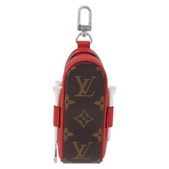 LOUIS VUITTON Monogram Set Golf Andrews Golf Ball Case Red GI0297 Auth bs36446