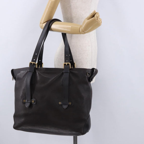 LOUIS VUITTON Utah Kiowa Tote Bag Leather Brown Gold M95453 LV Auth bs36447A