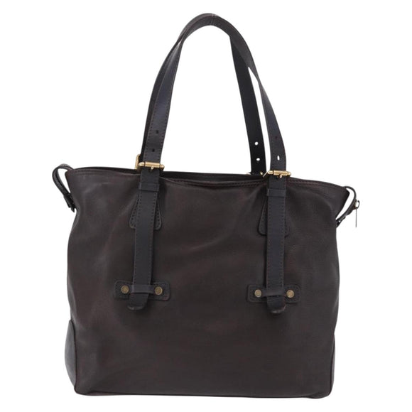 LOUIS VUITTON Utah Kiowa Tote Bag Leather Brown Gold M95453 LV Auth bs36447A