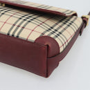 BURBERRY Nova Check Hand Bag Canvas Beige Gold Auth bs36448-10