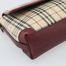BURBERRY Nova Check Hand Bag Canvas Beige Gold Auth bs36448-14