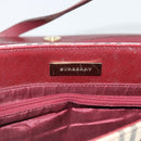 BURBERRY Nova Check Hand Bag Canvas Beige Gold Auth bs36448-10