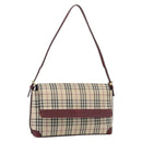BURBERRY Nova Check Hand Bag Canvas Beige Gold Auth bs36448-1
