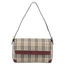 BURBERRY Nova Check Hand Bag Canvas Beige Gold Auth bs36448-13