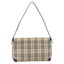 BURBERRY Nova Check Hand Bag Canvas Beige Gold Auth bs36448-2