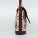 BURBERRY Nova Check Hand Bag Canvas Beige Gold Auth bs36448-4