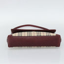BURBERRY Nova Check Hand Bag Canvas Beige Gold Auth bs36448-5