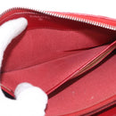 CHANEL Matelasse Long Wallet Lamb Skin Red Silver CC Auth bs36449-17
