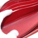 CHANEL Matelasse Long Wallet Lamb Skin Red Silver CC Auth bs36449-18