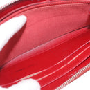 CHANEL Matelasse Long Wallet Lamb Skin Red Silver CC Auth bs36449-19