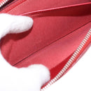 CHANEL Matelasse Long Wallet Lamb Skin Red Silver CC Auth bs36449-20