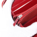 CHANEL Matelasse Long Wallet Lamb Skin Red Silver CC Auth bs36449-21