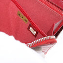CHANEL Matelasse Long Wallet Lamb Skin Red Silver CC Auth bs36449-23
