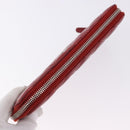 CHANEL Matelasse Long Wallet Lamb Skin Red Silver CC Auth bs36449-7