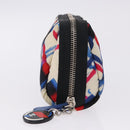 CHANEL Pouch Nylon White Silver CC Auth bs36450A-4