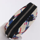 CHANEL Pouch Nylon White Silver CC Auth bs36450A-5