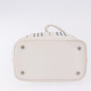BURBERRY Hand Bag Canvas White Silver Auth bs36451-6