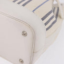 BURBERRY Hand Bag Canvas White Silver Auth bs36451-14