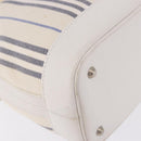 BURBERRY Hand Bag Canvas White Silver Auth bs36451-15