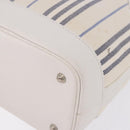 BURBERRY Hand Bag Canvas White Silver Auth bs36451-16