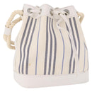 BURBERRY Hand Bag Canvas White Silver Auth bs36451-1