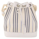 BURBERRY Hand Bag Canvas White Silver Auth bs36451-13