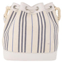 BURBERRY Hand Bag Canvas White Silver Auth bs36451-3
