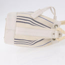 BURBERRY Hand Bag Canvas White Silver Auth bs36451-4