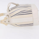 BURBERRY Hand Bag Canvas White Silver Auth bs36451-5