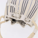 BURBERRY Hand Bag Canvas White Silver Auth bs36451-7