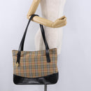 Burberrys Nova Check Tote Bag Canvas Beige Gold Auth bs36452-21