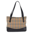 Burberrys Nova Check Tote Bag Canvas Beige Gold Auth bs36452-2